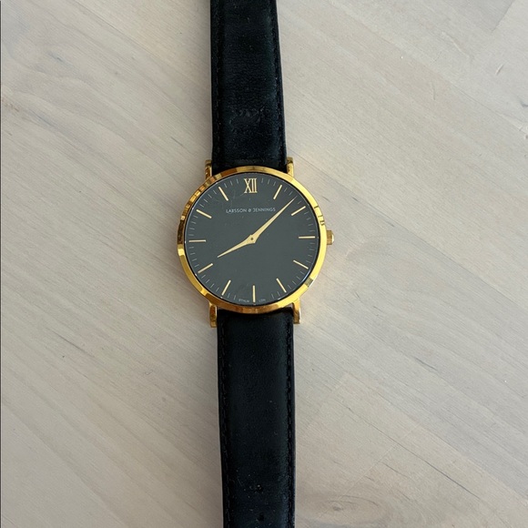 Larsson & JenningsLugano Watch, 40mm Gold Black Leather